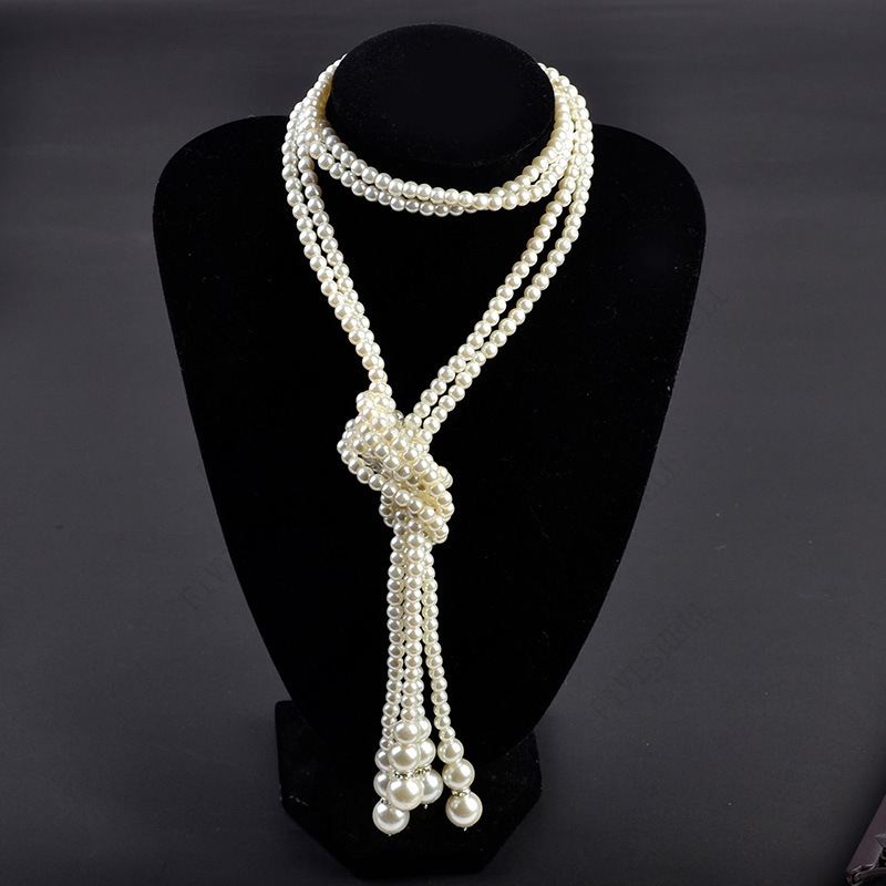 Women'S Fashion In The 1920S - 1920 年代の真珠のネックレスファッションフェイク真珠ギャツビーアクセサリーヴィンテージコスチュームジュエリークリーム Collares パラ Mujer 女性のための