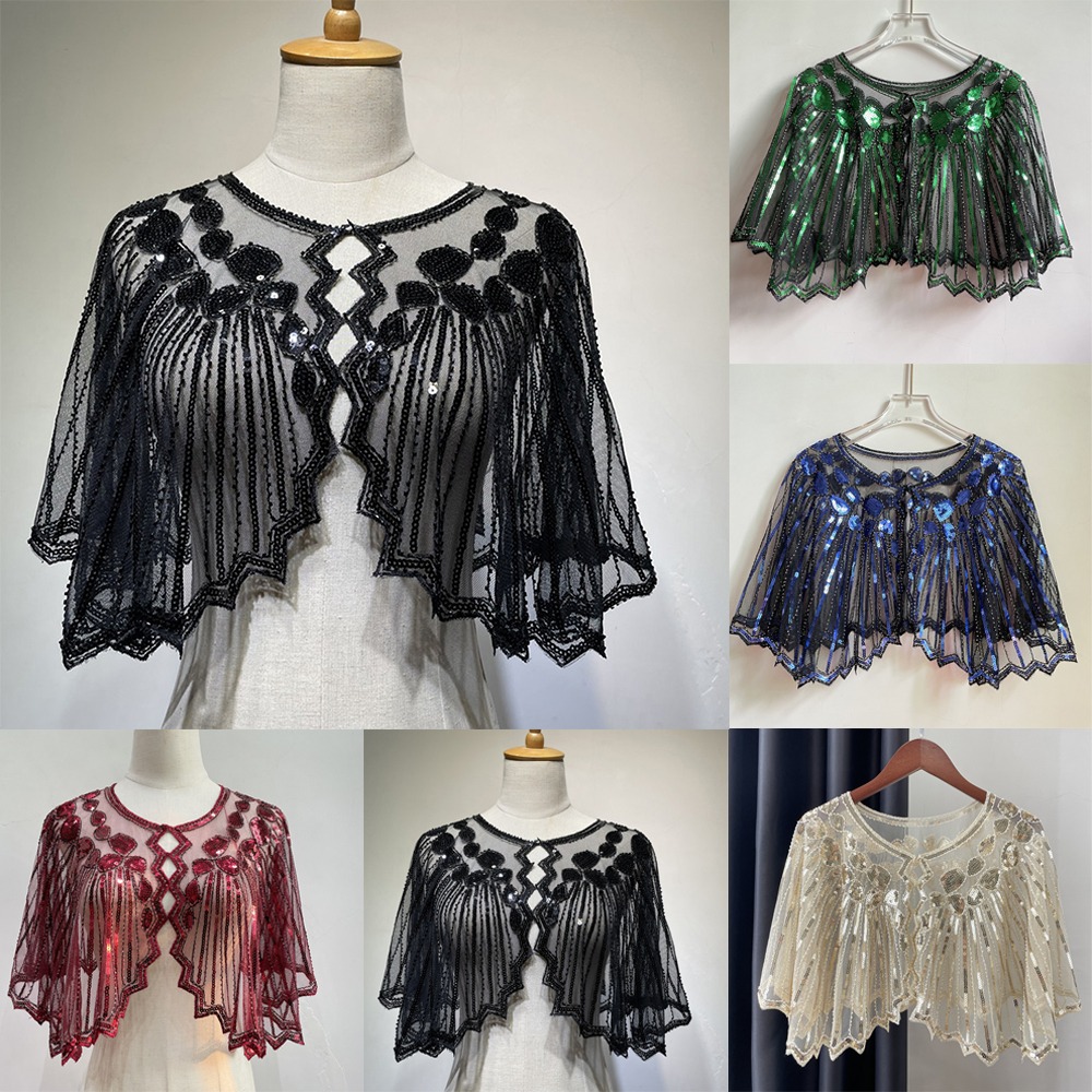 Women'S Fashion In The 1920S - ファッション 1920年代 ウェディングパーティー ショール フラッパーショール スパンコールデコショール