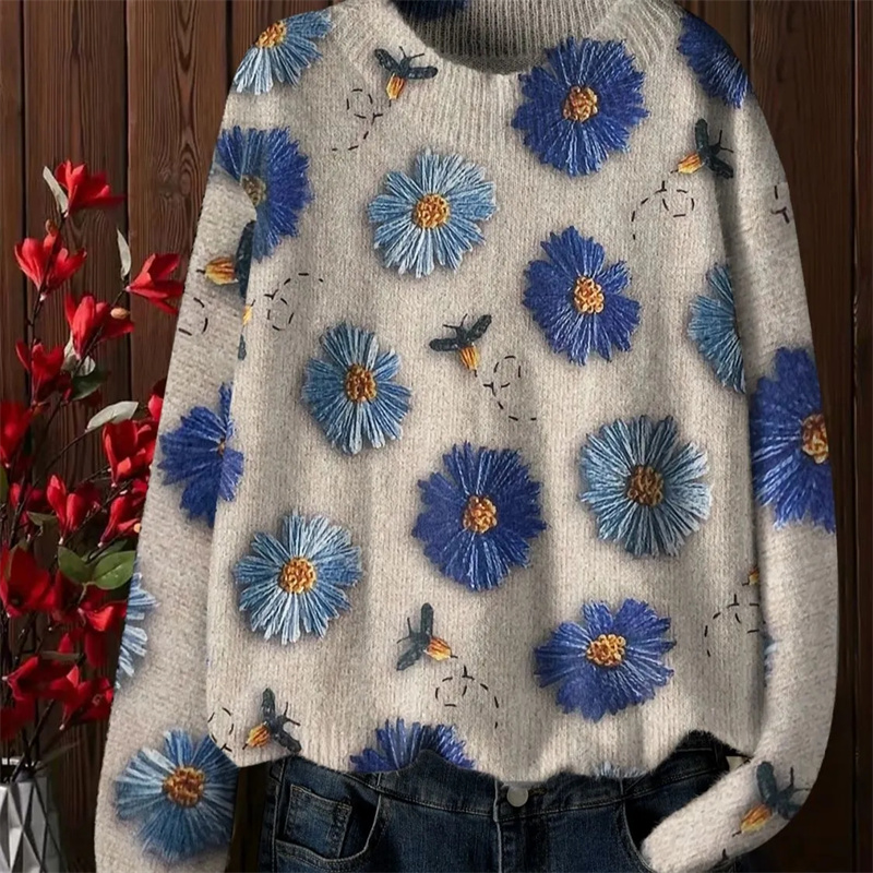 Women'S Fashion Designer Clothes - レディースセーター 女性服 新ファッション 若見えデザイン ルーズプリントセーター