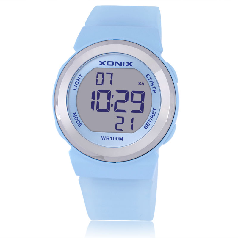 Women Fashion Zone - XONIX 新しい女性新しいファッション学生女の子水泳ダイビング防水 100 メートルストップウォッチアラームカウントダウン LED 電子時計