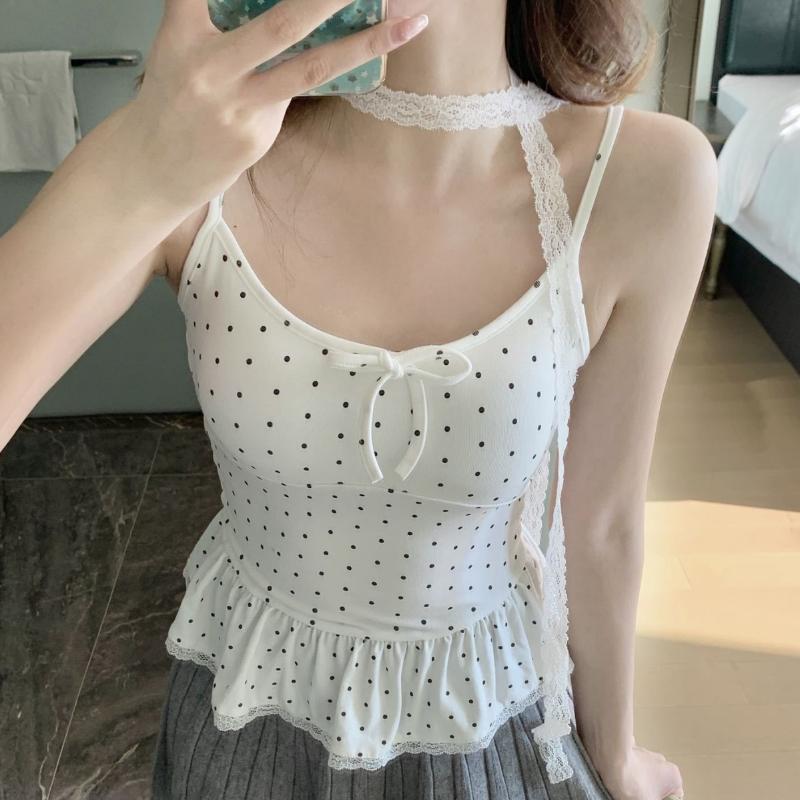 1Pc 女性服夏のファッションカジュアル水玉無地スリングレデ - Women'S Young Fashion のレビューと価格