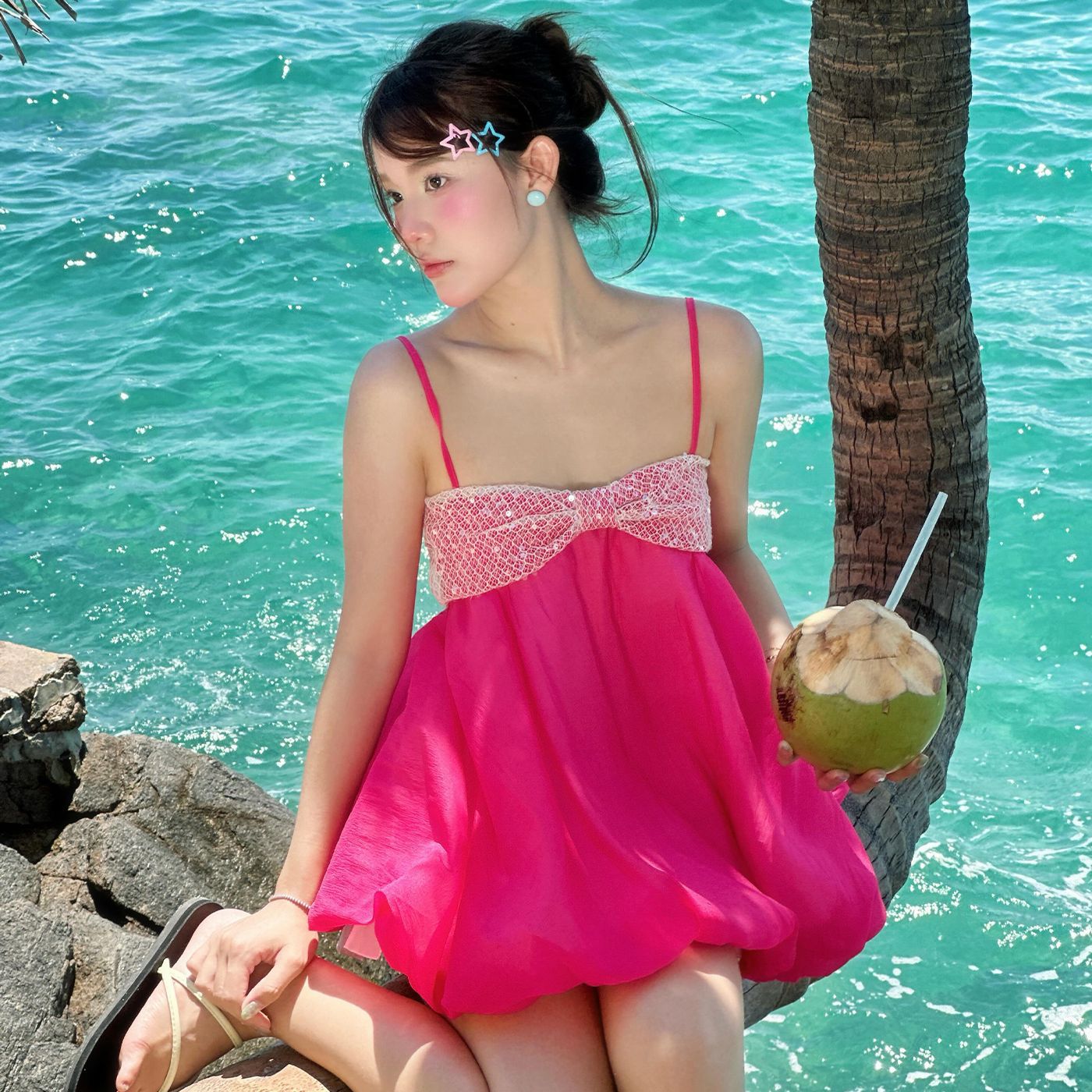 甘い光沢のあるスパンコールラップ胸元ルーズストラップシフォン - Wrap Blouse Chiffon のレビューと価格