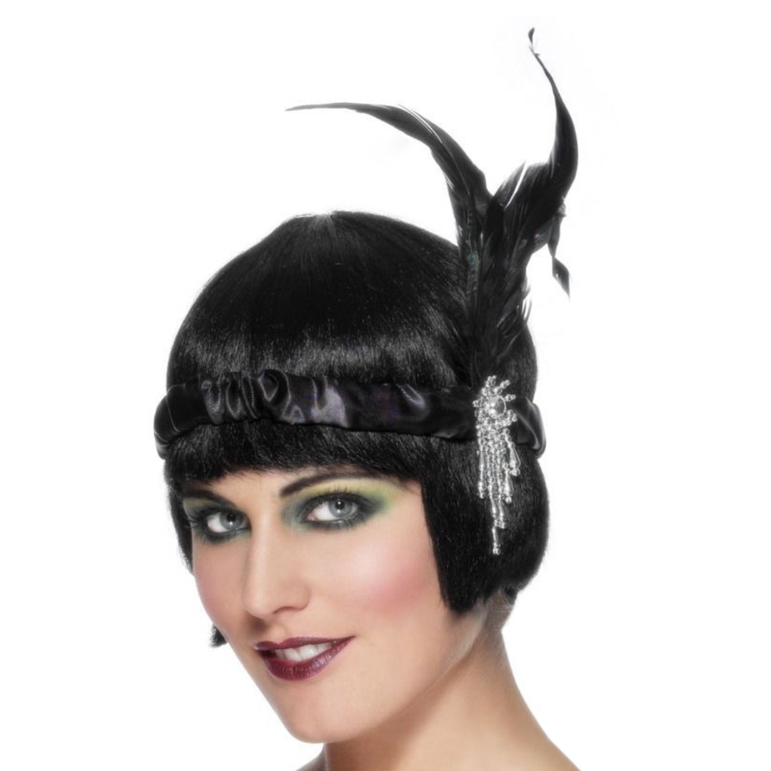 女性のフラッパーフェザーヘッドバンドチャームストンハイアドレ - Women'S Fashion In The 1920S のレビューと価格