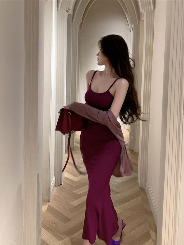 スリムフィッシュテールロングドレス ハイウエスト 韓国風 通 - Women'S Young Fashion のレビューと価格