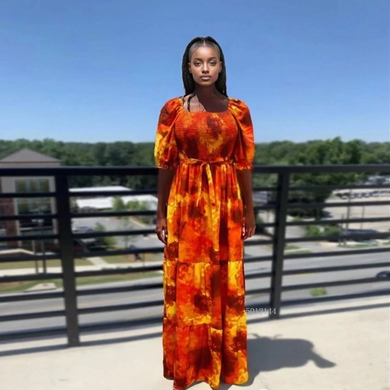 2025年最新スタイルのおしゃれな中東風ゆったりスカーフ付き - Women Fashion Kitenge のレビューと価格