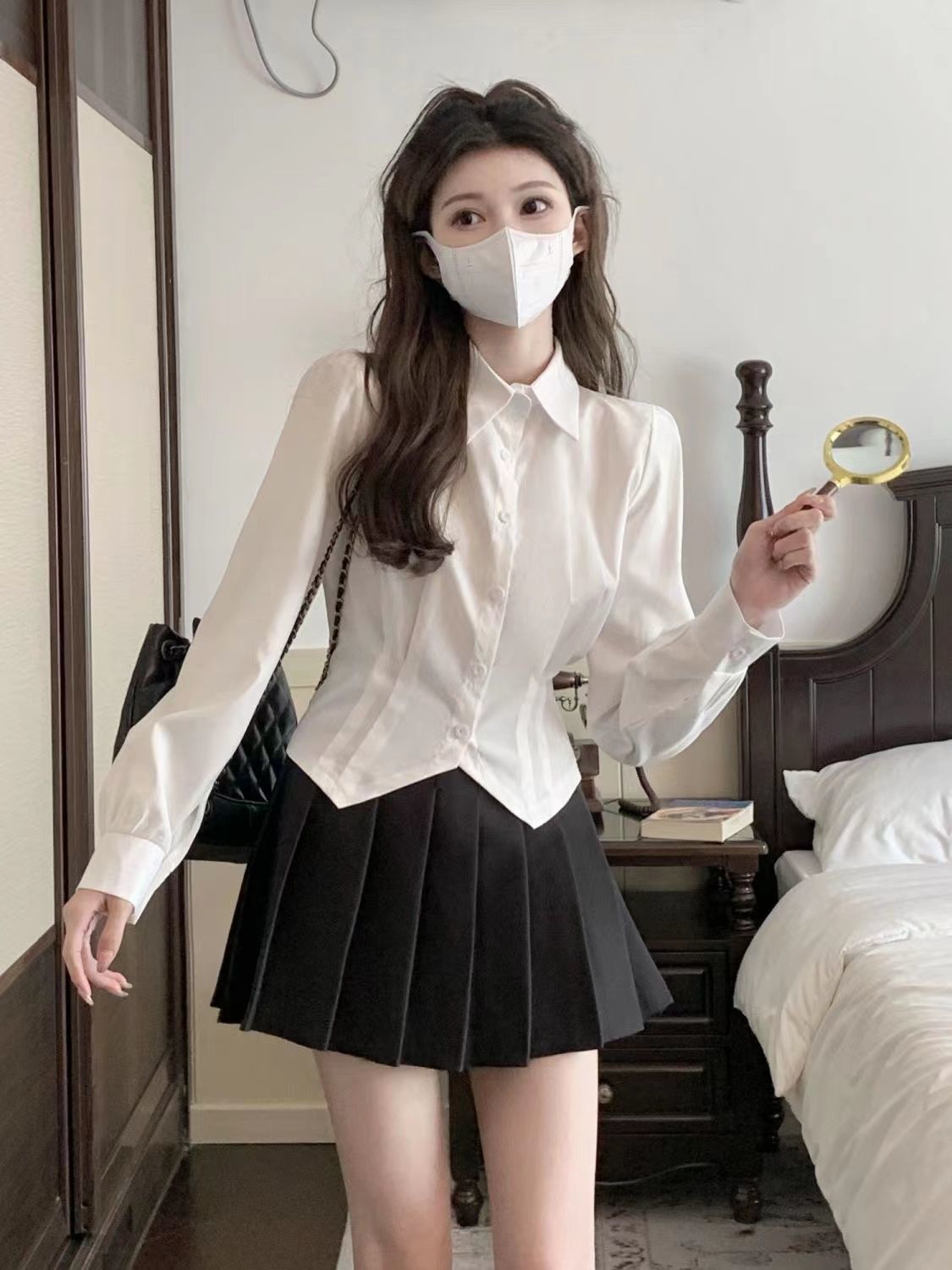 2000 年代白長袖ヴィンテージシャツ女性スリムチュニックボ - Wrap Blouse Chiffon のレビューと価格