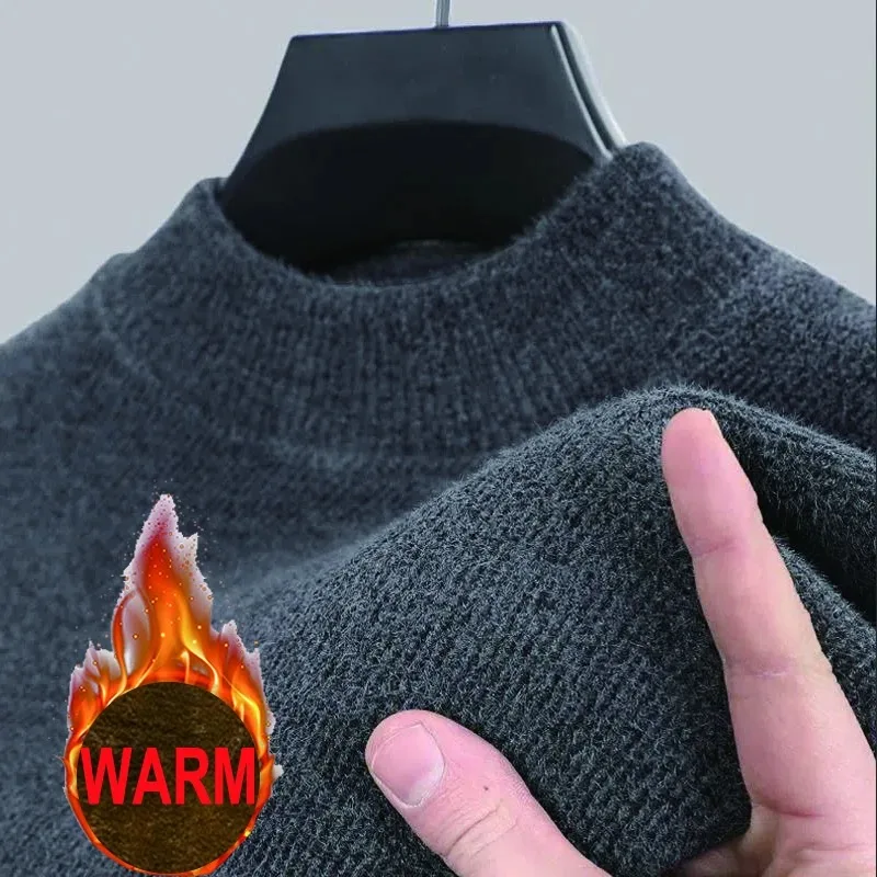 メンズニットウェアセーター新しい秋冬長袖無地プルオーバー男性 - Ribbed Knit Sweater のレビューと価格