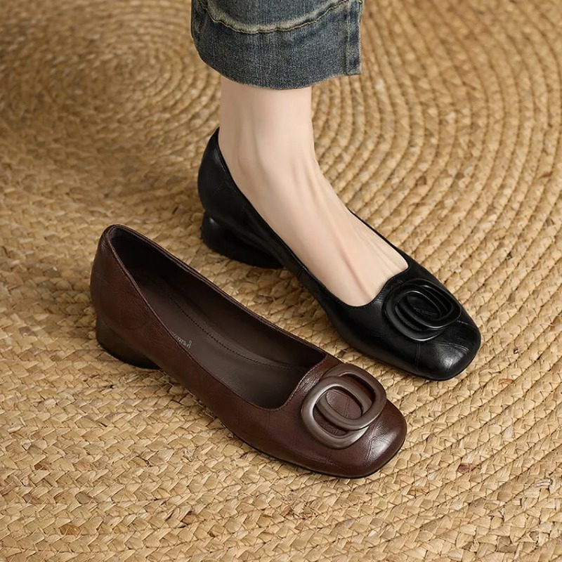 フランス風レディースシューズ パンプス レザーシューズ スク - Women'S Fashion Footwear のレビューと価格