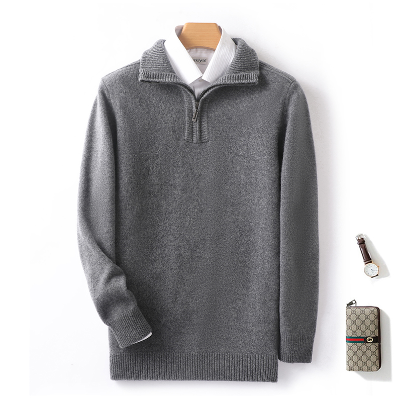 秋/冬の新作メンズ 100% ピュアウールセータービジネスカ - Ribbed Knit Sweater のレビューと価格
