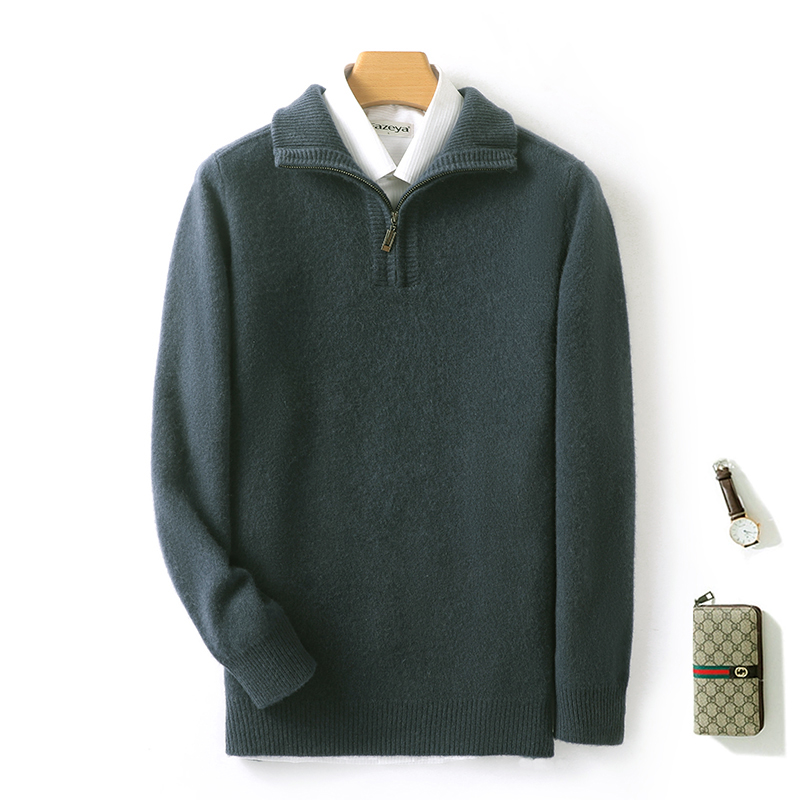 秋/冬の新作メンズ 100% ピュアウールセータービジネスカ - Ribbed Knit Sweater のレビューと価格