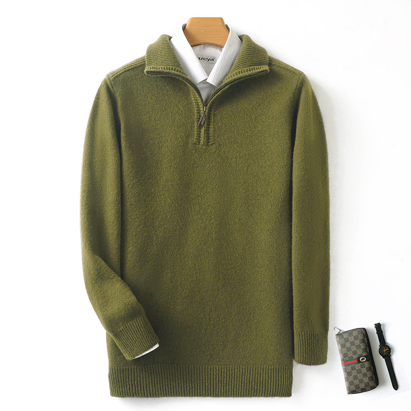 秋/冬の新作メンズ 100% ピュアウールセータービジネスカ - Ribbed Knit Sweater のレビューと価格