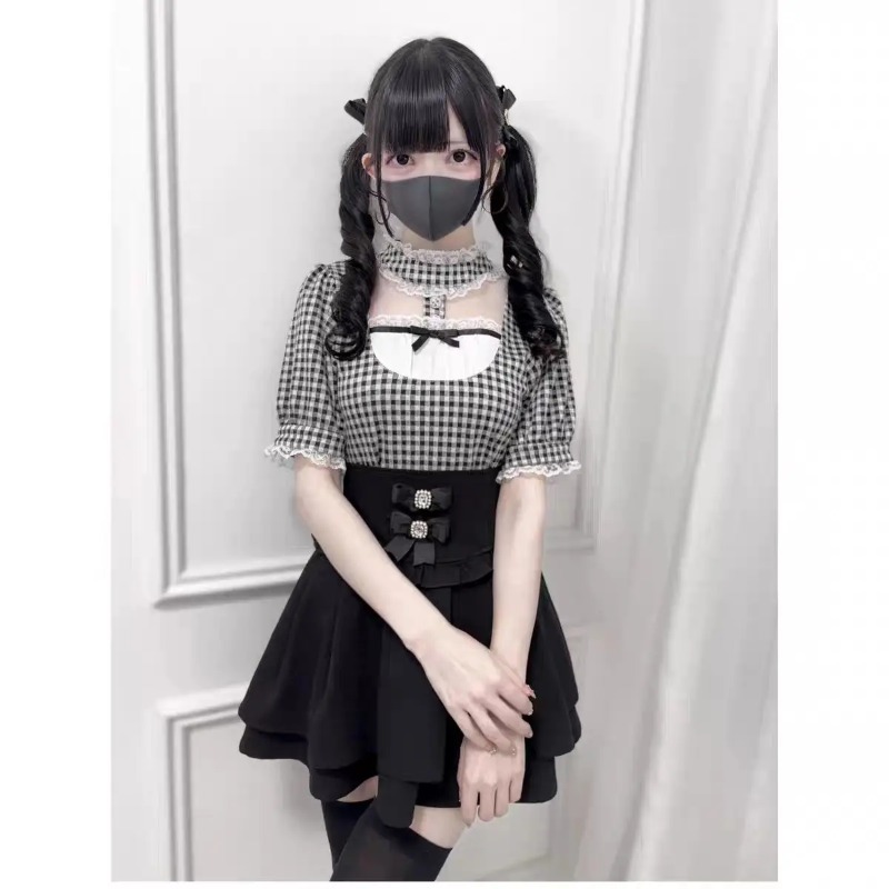 ヴィンテージガーリー Y2k レースフリル半袖タータンチェッ - Women'S Young Fashion のレビューと価格