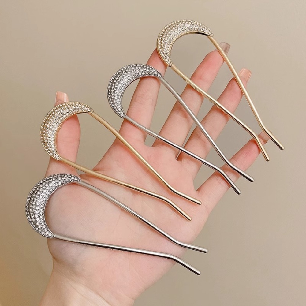 1/2 個 U 字型クリスタルヘアピンヘアクリップ女性のため - Women Fashion Hair Style のレビューと価格