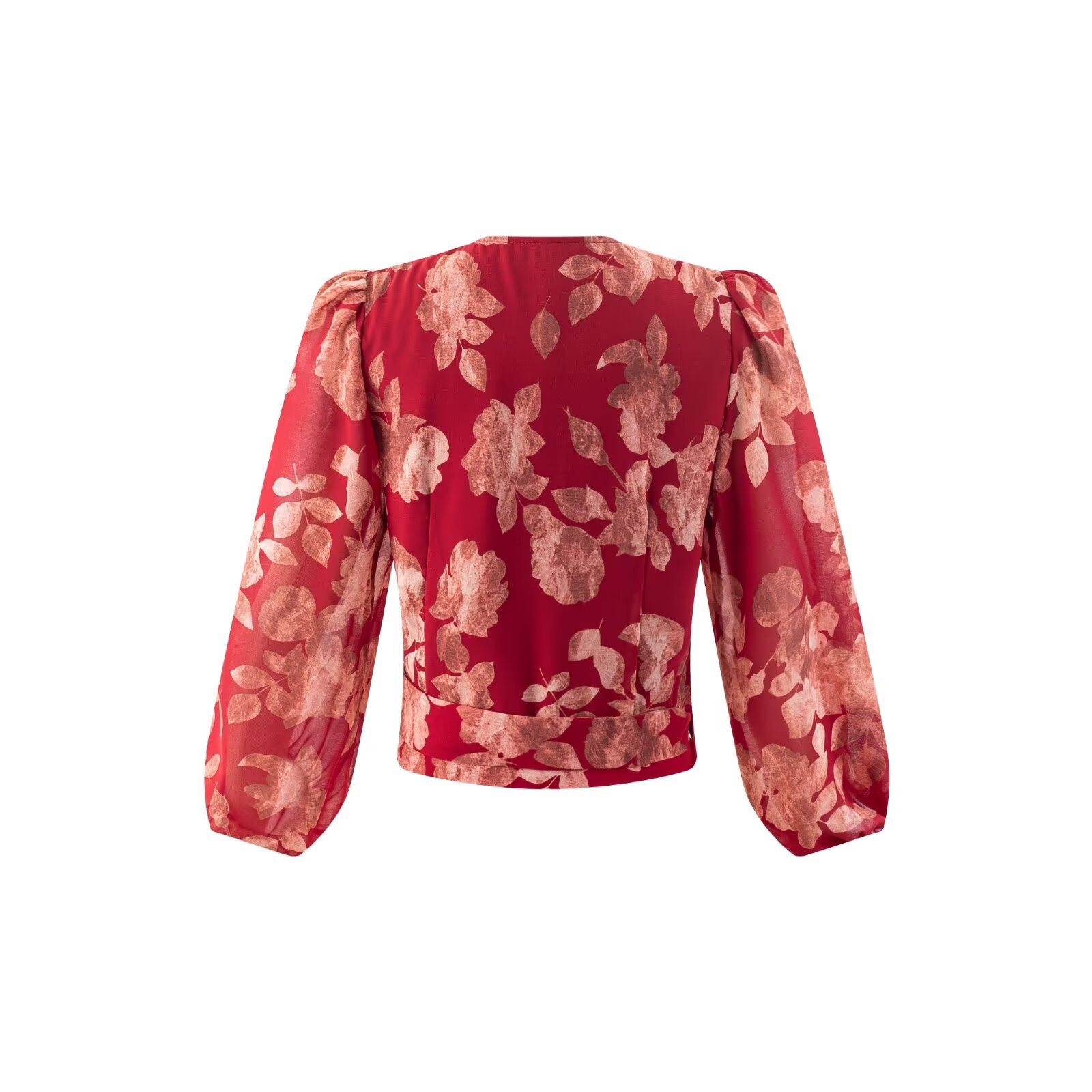 女性用 Vネック ラップ バンテージ ブラウス 花柄プリント - Wrap Blouse Chiffon のレビューと価格
