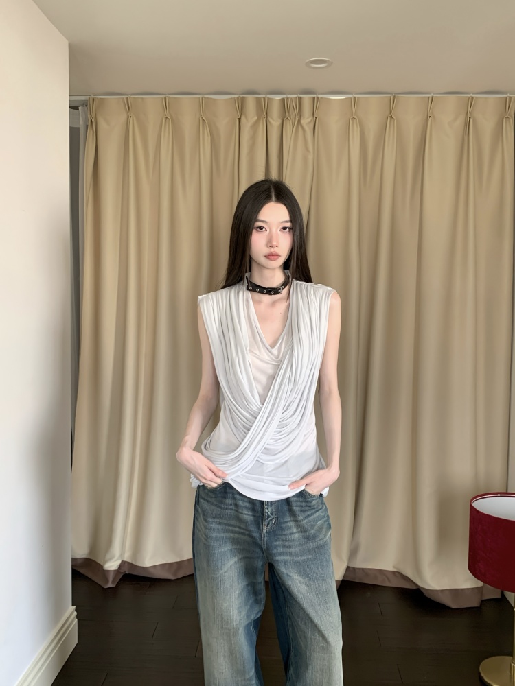 CHEERART デザイナークロスノースリーブトップ女性のた - Women'S Fashion Designer Clothes のレビューと価格