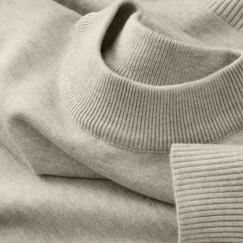 秋の新メンズカジュアルモックタートルネックセーター長袖暖かい - Ribbed Knit Sweater のレビューと価格