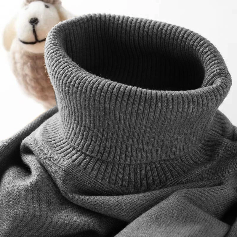 メンズスリムニットタートルネックセーター,カジュアルセーター - Ribbed Knit Sweater のレビューと価格